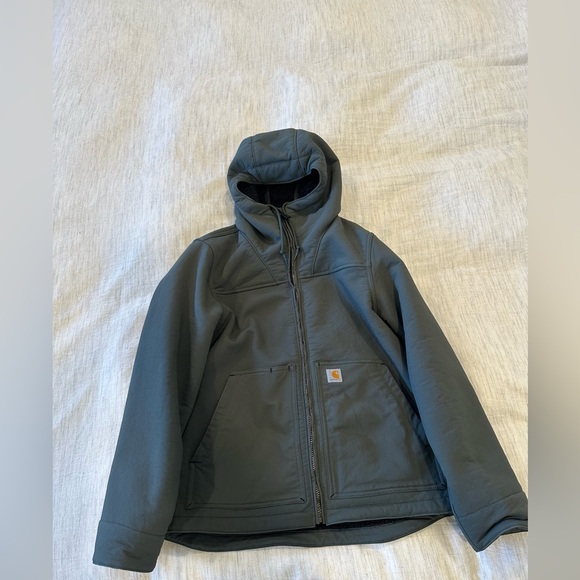 Women’s Carhartt Forest Green Hooded Fleece Lined Jacket - Picture 2 of 8